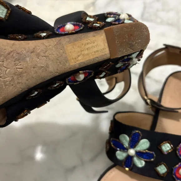 Tory Burch Estella wedge sandals - size 7 - Picture 6 of 9